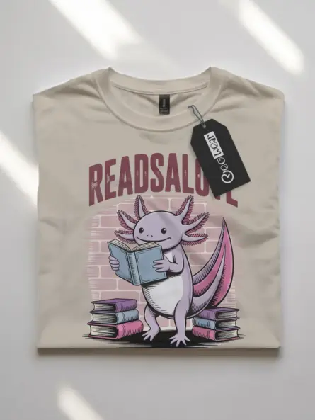 Axolotl Reading Shirt – Funny “Readsalotl” Graphic Tee for Book Lovers - Image 7