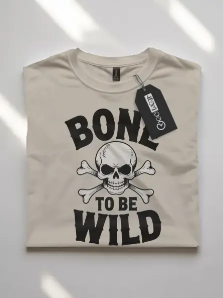 natural flatlay bone to be wild biker halloween shirt