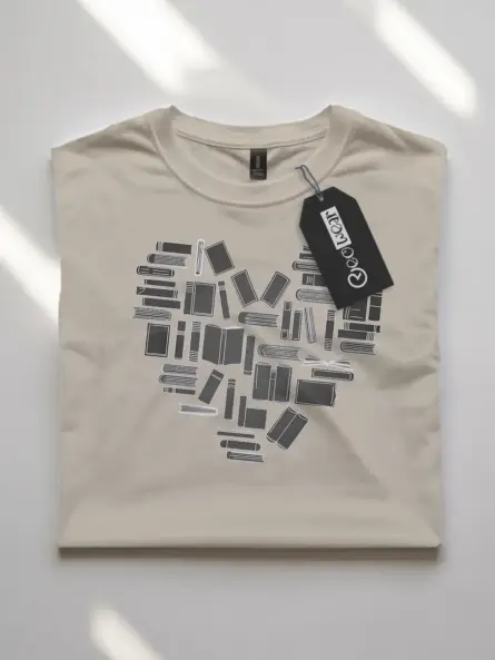 Book Heart Shirt – Stunning Minimalist Tee for Literary Lovers - Image 7