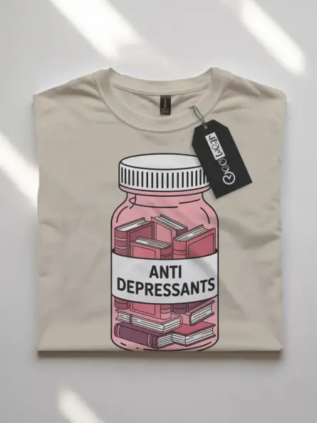 Books Are My Antidepressants Shirt – Relatable Mental Health Tee - Image 7