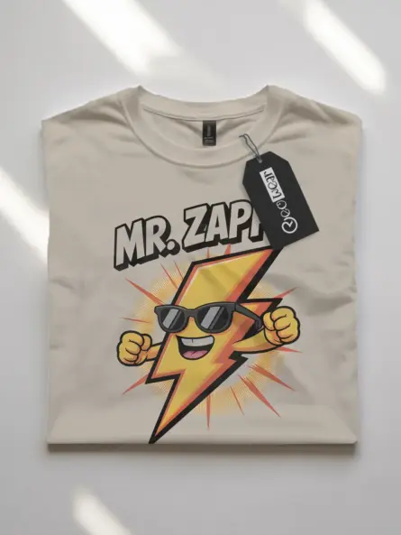 Cartoon Lightning Bolt Kids T-Shirt Mr. Zappy - Image 10