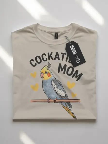Cute Cockatiel Mom T-Shirt for Bird Lovers - Image 10