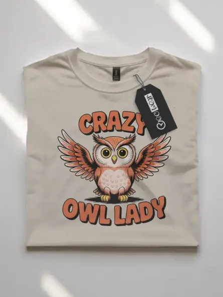 crazy owl lady t-shirt for women