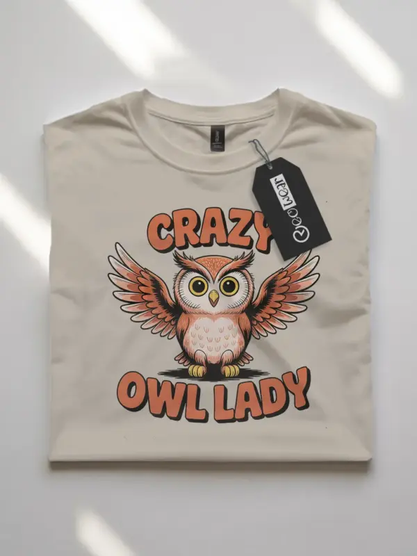 crazy owl lady t-shirt for women