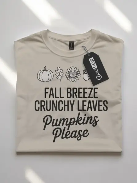 Minimalist Crunchy Leaves Shirt – Cozy Fall Breeze Graphic Tee - Image 7