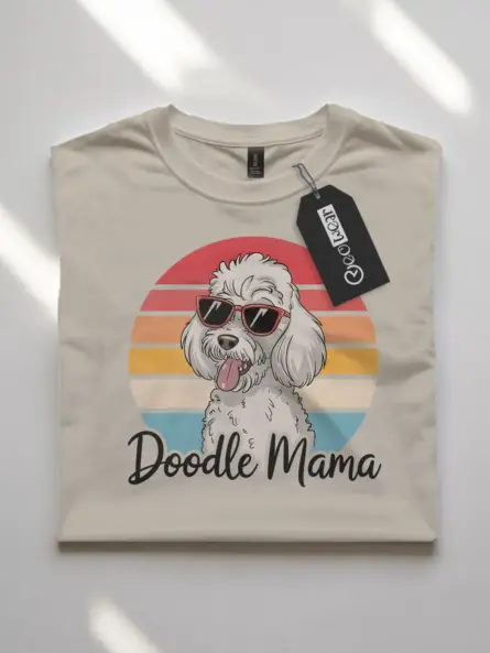 Doodle Mama T-Shirt for Dog Moms – Retro Style Pet Parent Apparel - Image 4