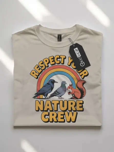 Eco Friendly Animal Crew T-Shirt Retro Rainbow Design - Image 7