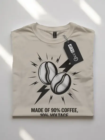 Electrician Coffee T-Shirt – 90% Coffee, 10% Voltage - Image 7