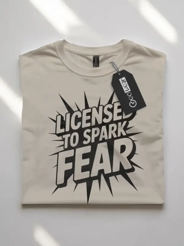 Natural Shirt – Lightning Bolt Design – Electrician Comic T-Shirt