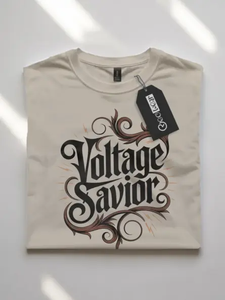 Electrician Pride T-Shirt – Voltage Savior Gothic Design - Image 7