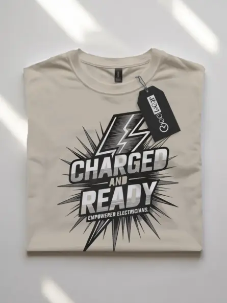 Charged and Ready Empowered Electrician T-Shirt - Image 7