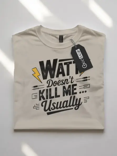 Funny Electrician T Shirt – Watt Doesn’t Kill Me Tee - Image 7
