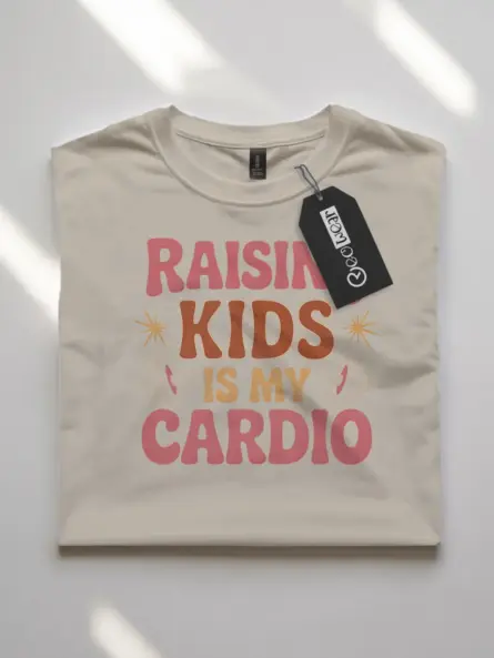 Funny Mom Workout T-Shirt – Raising Kids Is My Cardio - Image 10