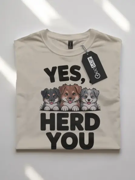 Clever Herding Dog Pun Shirt – Yes I Herd You Cartoon Tee - Image 10