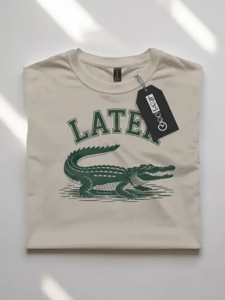 Minimalist Alligator T-Shirt – Collegiate Wordplay Tee - Image 7