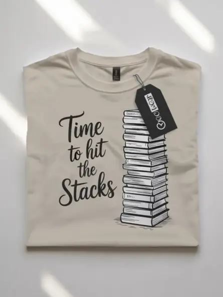 Time to Hit the Stacks – Minimalist Library Shirt for Book Lovers - Image 7