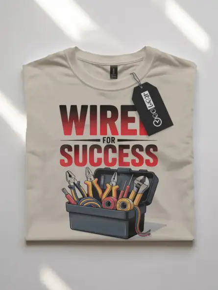 Motivational Electrician T-Shirt - WIRED FOR SUCCESS - Image 7