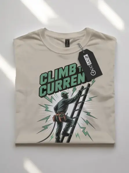 Climb the Current Motivational Electrician T-Shirt - Image 7