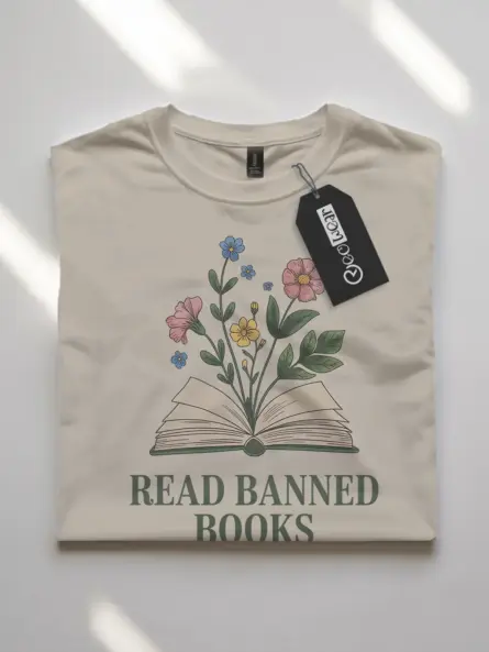 Read Banned Books T-Shirt – Vintage Floral Advocacy Tee for Readers - Image 7