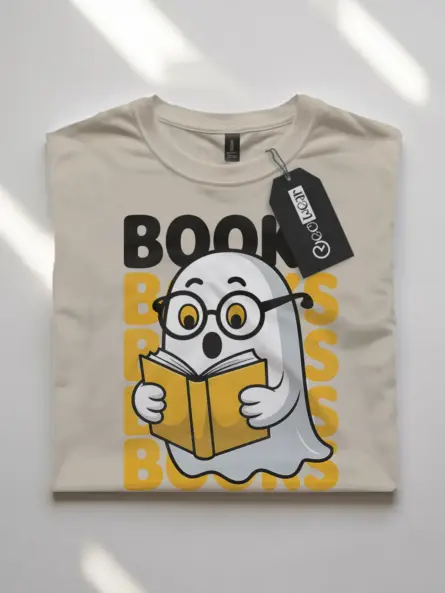 Adorable Reading Ghost Shirt – Cute Halloween Tee for Book Lovers - Image 7