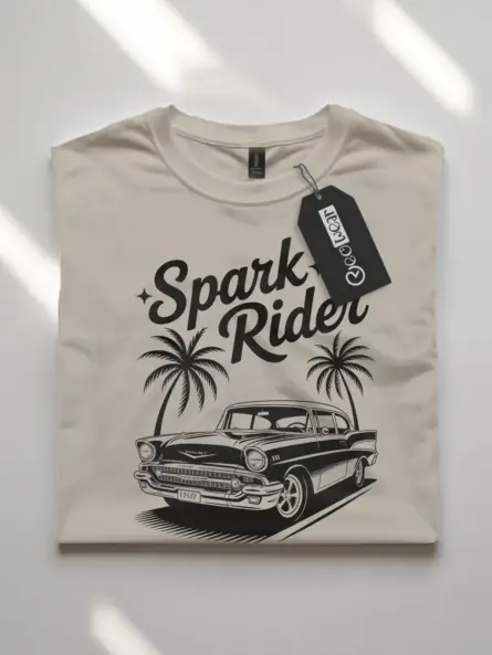 Retro 1957 Chevy Bel Air T-Shirt – Spark Rider Graphic Tee - Image 7
