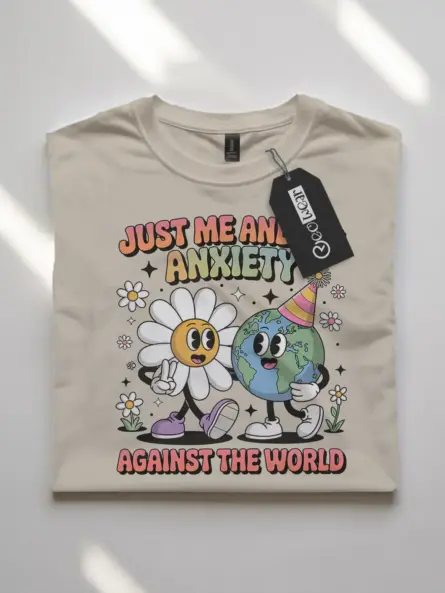 Retro Anxiety T-Shirt – Just Me & My Anxiety - Image 10