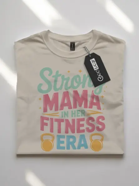 Strong Mama Fitness Era T-Shirt for Postpartum & Fit Moms - Image 7