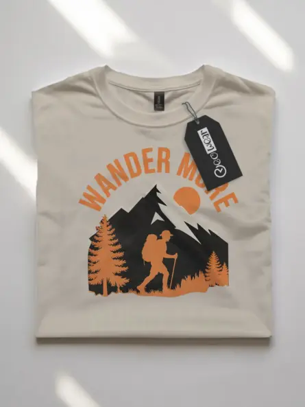 Wander More Worry Less T-Shirt – Vintage Hiking Mindfulness Tee - Image 7