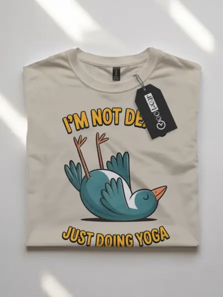 Funny Yoga Bird T-Shirt – Hilarious Not Dead Just Doing Yoga Tee - Image 7