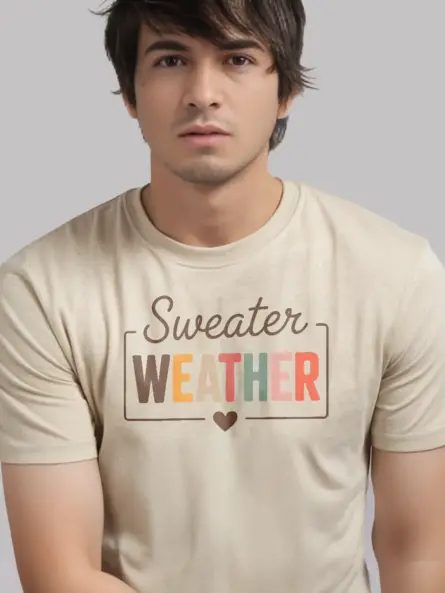 natural autumn quote design tee – cozy sweater weather shirt