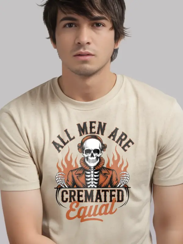 Natural lifestyle – victorian skeleton flame print gothic skeleton t-shirt