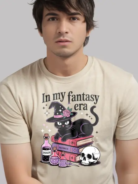 Whimsical Witchy Cat Fantasy T-Shirt for Magic Lovers - Image 6
