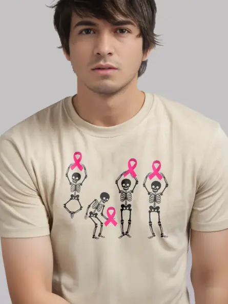 Black Skeleton Breast Cancer Shirt – Funny Pink Ribbon Awareness Tee - Image 8