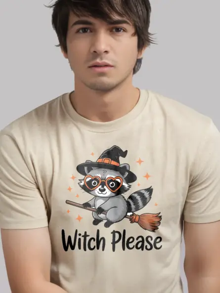 natural Broomstick Raccoon Shirt for Women – witch please raccoon t-shirt