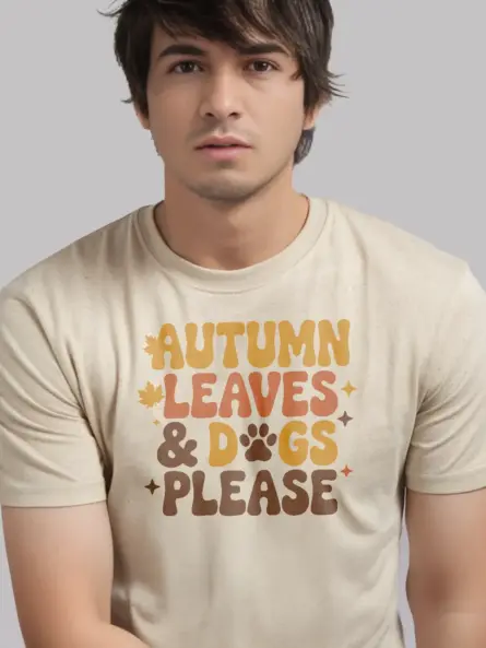 Retro Autumn Dog Mom Shirt Cozy Leaves and Paws Tee - Image 9