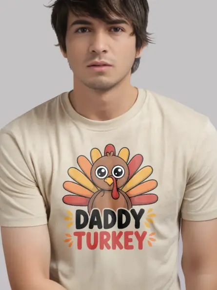 Daddy Turkey Shirt Funny Thanksgiving Tee for Dads - Image 9