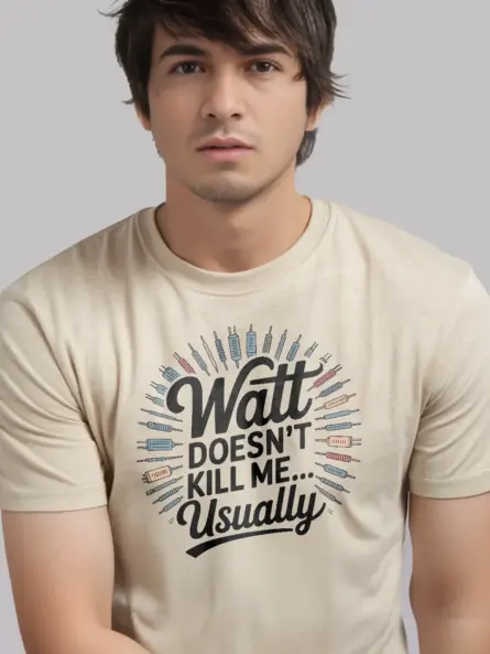 Watt Doesn’t Kill Me... Usually Electrician Pun T-Shirt - Image 8