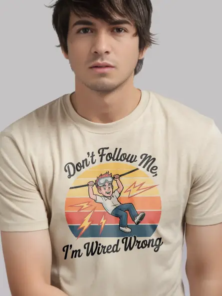 Funny Electrician Retro T-Shirt - Image 8