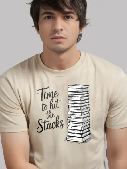 Time to Hit the Stacks – Minimalist Library Shirt for Book Lovers - Image 9
