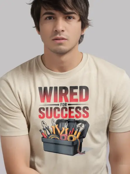 Motivational Electrician T-Shirt - WIRED FOR SUCCESS - Image 8