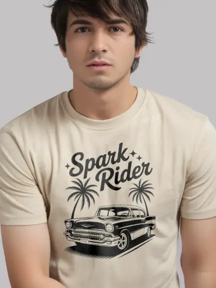 Retro 1957 Chevy Bel Air T-Shirt – Spark Rider Graphic Tee - Image 9