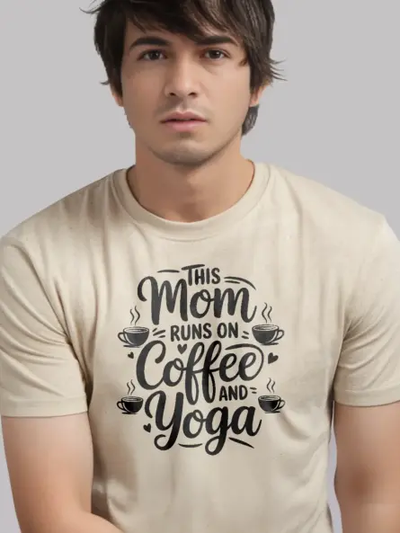 Charming Coffee Yoga Mom T-Shirt - Image 9