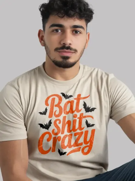 natural Shirt – Bat Shit Crazy – funny bat Halloween t-shirt
