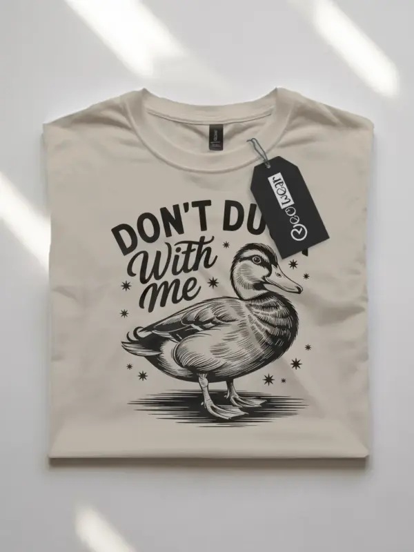 natural front view don’t duck with me funny duck t-shirt for adults