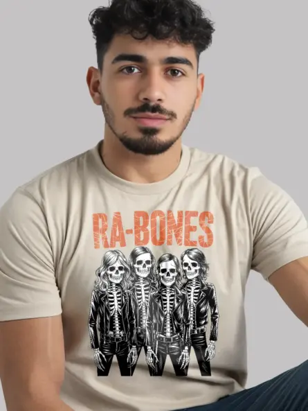 natural punk rock skeleton band tee