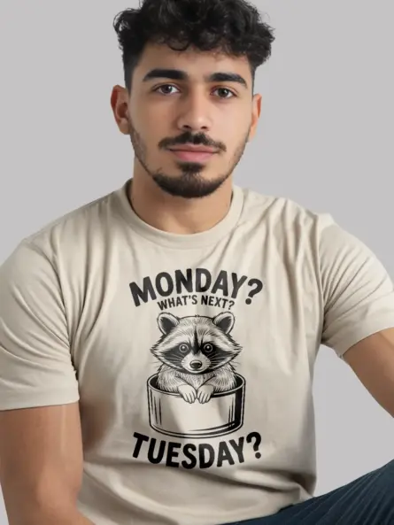 Raccoon Monday Tuesday T-Shirt for Adults - Image 12