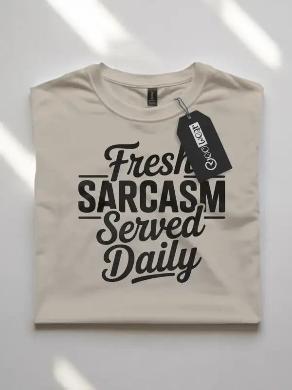 natural Shirt Fresh Sarcasm Served Daily Sarcasm Served Daily T-Shirt Front View