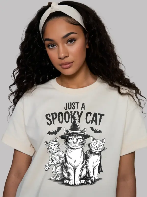 lifestyle – natural spooky cat Halloween t-shirt for pet parents