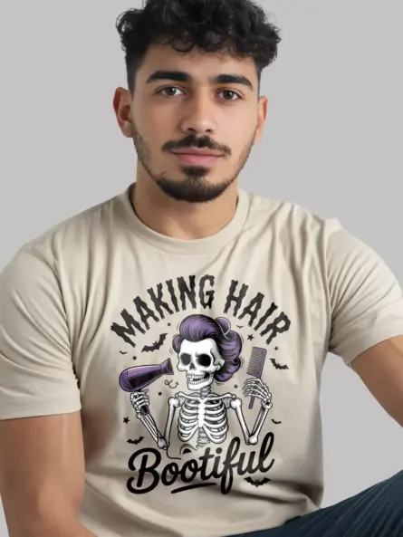 Funny Skeleton Hairdresser Halloween T-Shirt for Stylists - Image 12