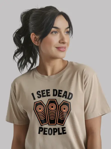 natural I See Dead People Coffin Halloween T-Shirt – funny coffin halloween shirt